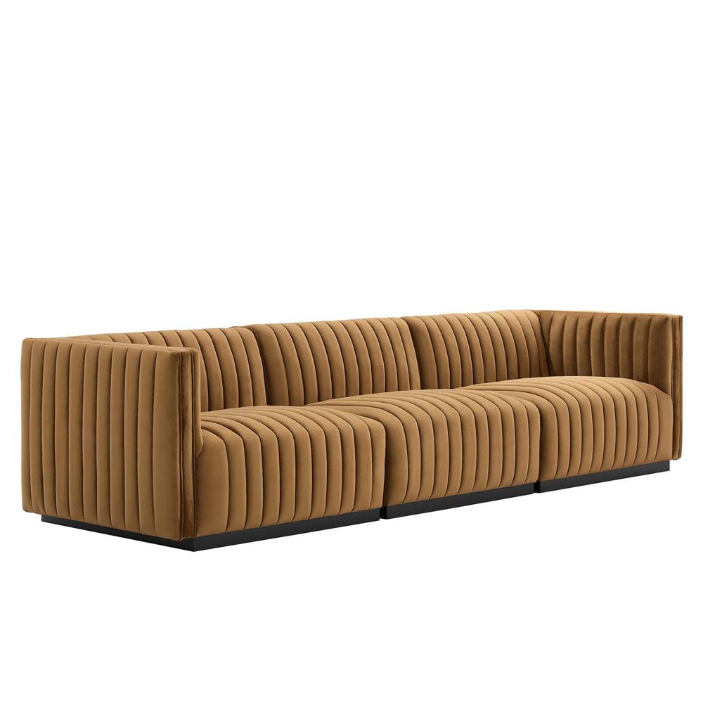Conjure Channel Tufted Performance Velvet Sofa. Picture 1