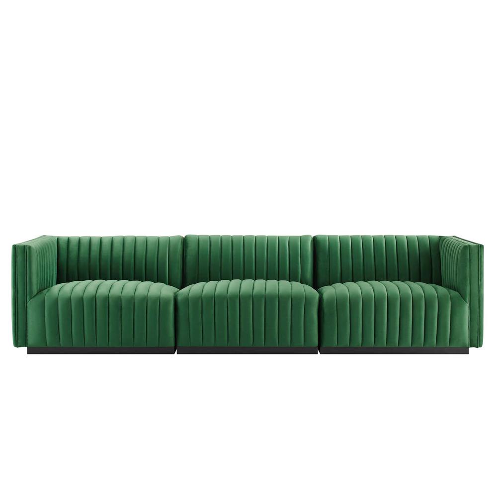 Conjure Channel Tufted Performance Velvet Sofa. Picture 2