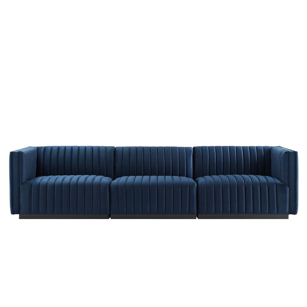 Conjure Channel Tufted Performance Velvet Sofa. Picture 2