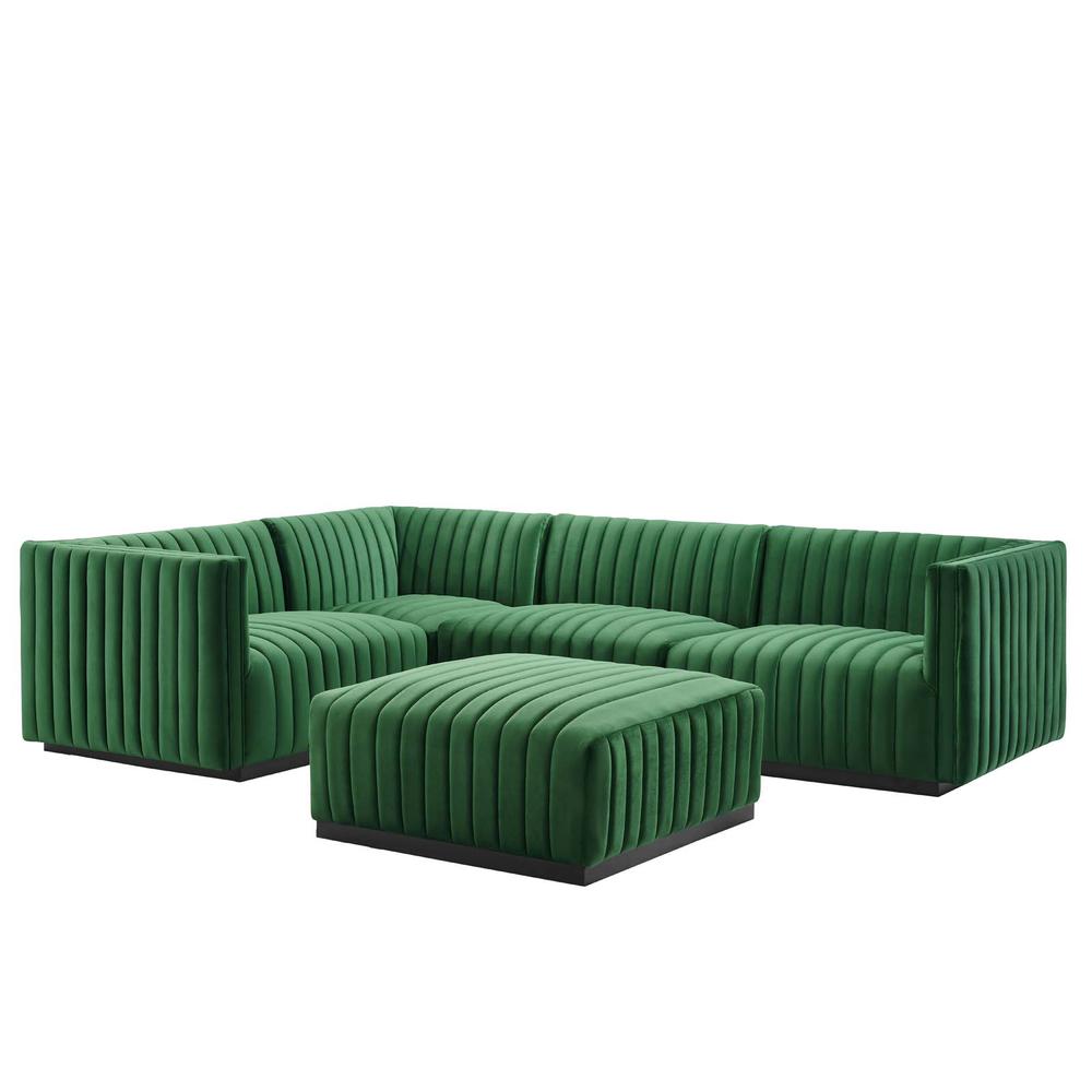 Conjure Channel Tufted Performance Velvet 5-Piece Sectional. Picture 1