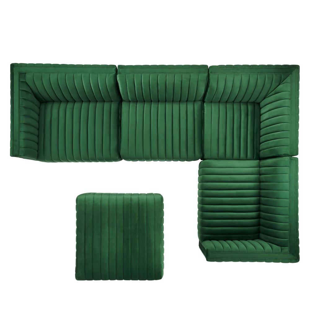 Conjure Channel Tufted Performance Velvet 5-Piece Sectional. Picture 2