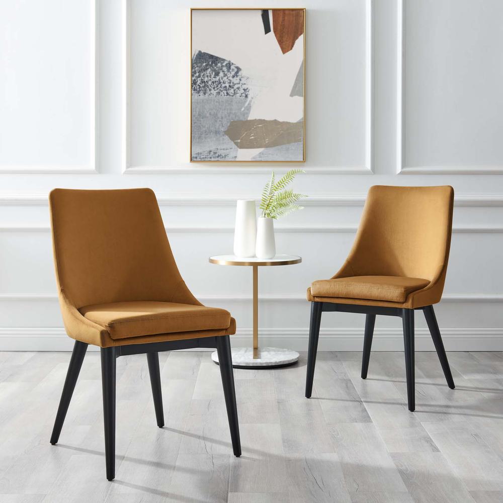Viscount Accent Performance Velvet Dining Chairs - Set of 2. Picture 9