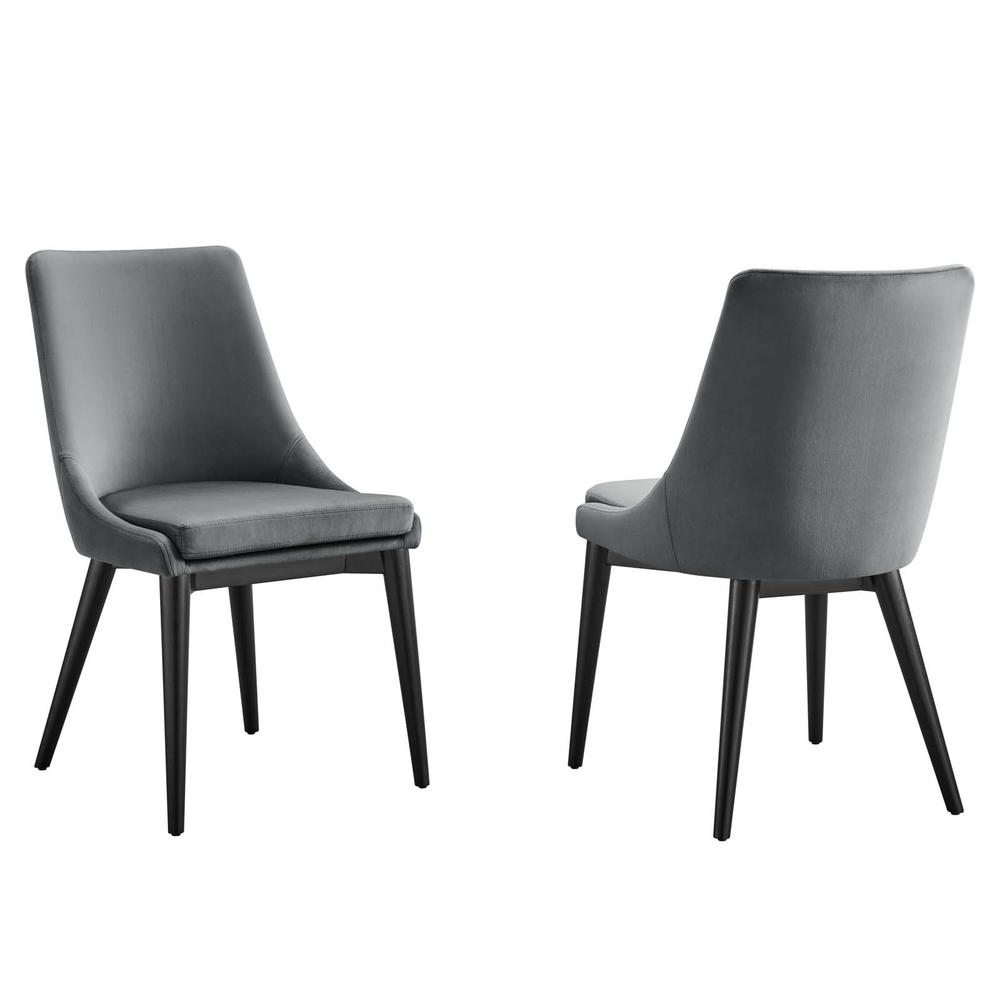 Viscount Accent Performance Velvet Dining Chairs - Set of 2. Picture 1