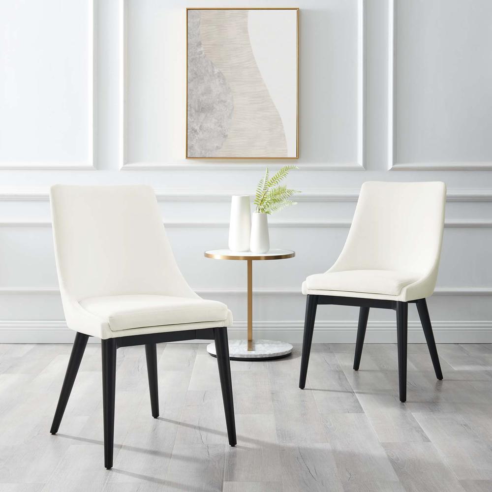 Viscount Accent Performance Velvet Dining Chairs - Set of 2. Picture 9