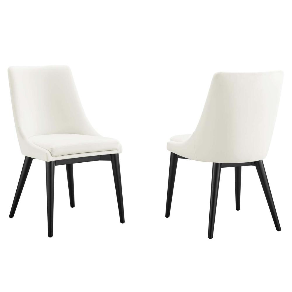 Viscount Accent Performance Velvet Dining Chairs - Set of 2. Picture 1