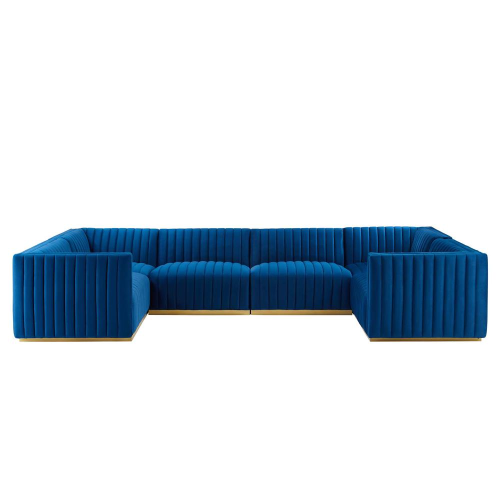 Conjure Channel Tufted Performance Velvet 6-Piece U-Shaped Sectional. The main picture.