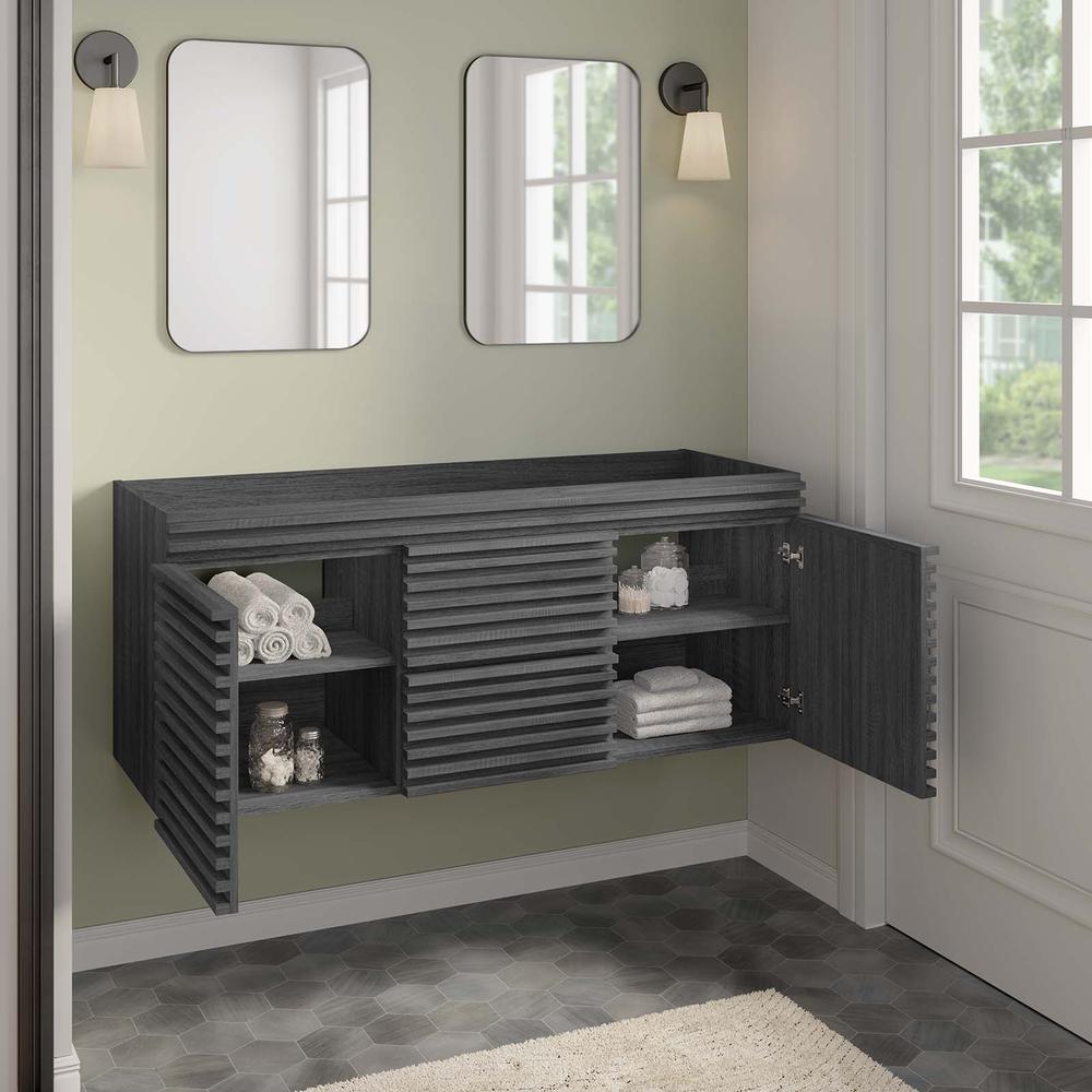 Render 48" Double Sink Compatible (Not Included) Bathroom Vanity Cabinet. Picture 7
