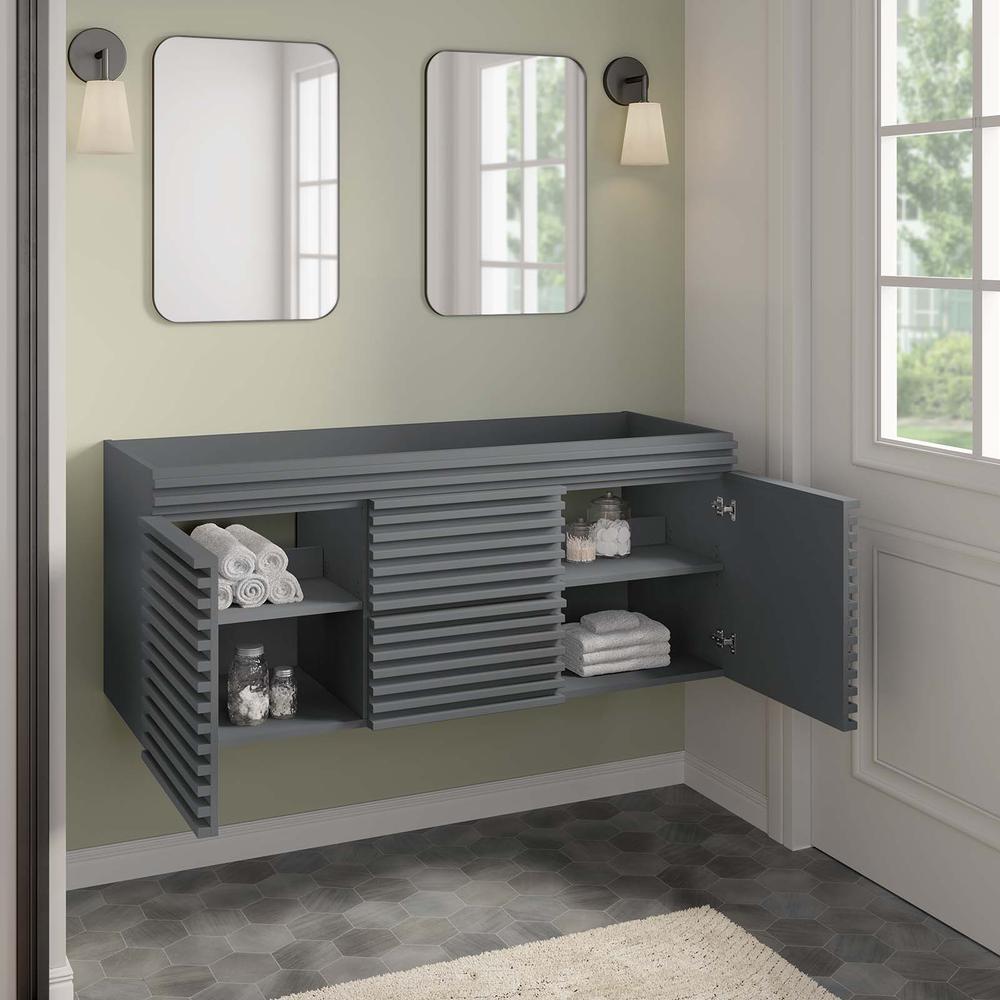 Render 48" Double Sink Compatible (Not Included) Bathroom Vanity Cabinet. Picture 7