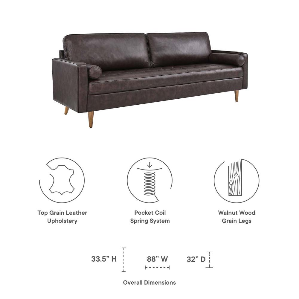 Valour 88" Leather Sofa. Picture 5