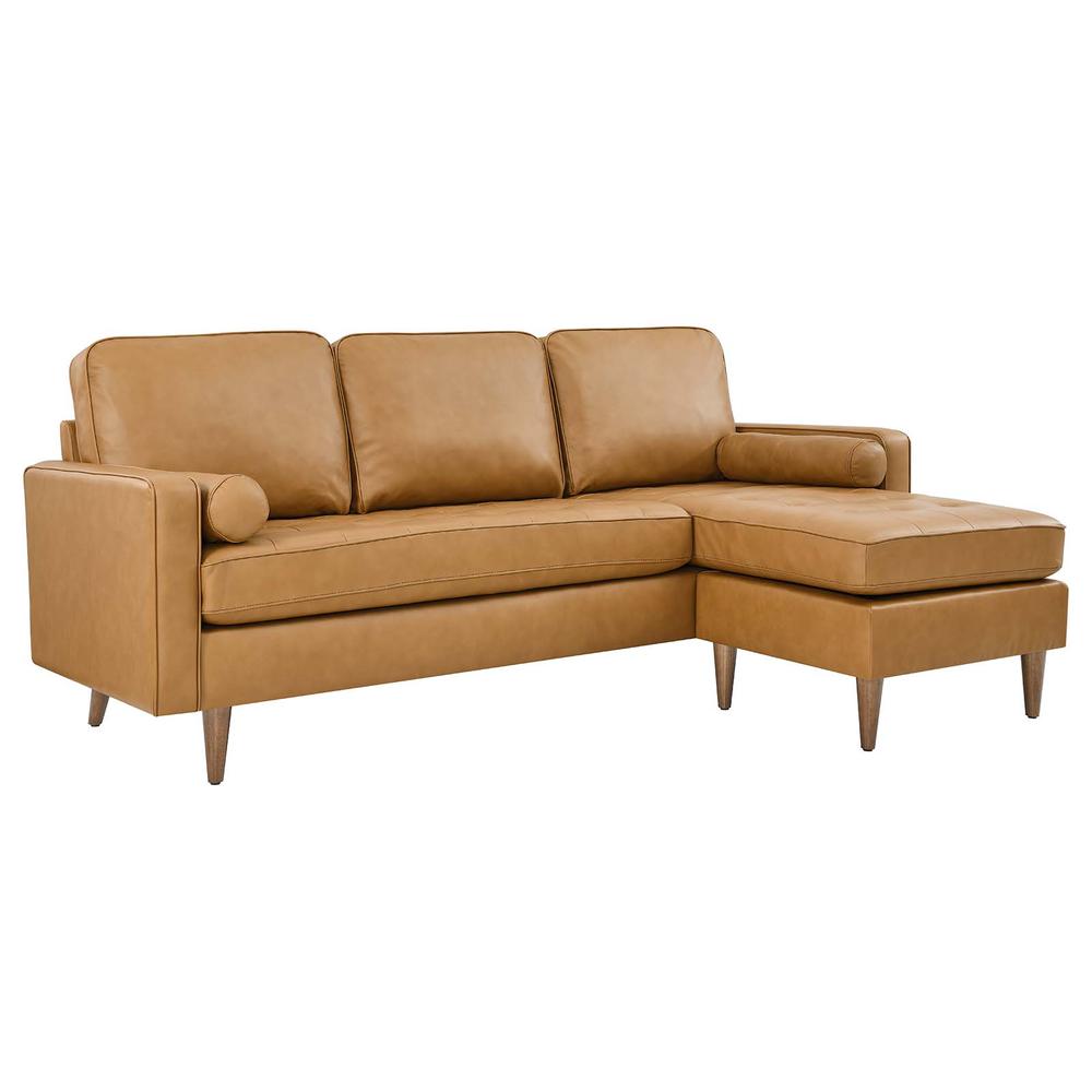 Valour 78" Leather Apartment Sectional Sofa. Picture 1