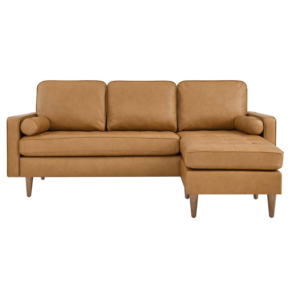 Valour 78" Leather Apartment Sectional Sofa. Picture 4