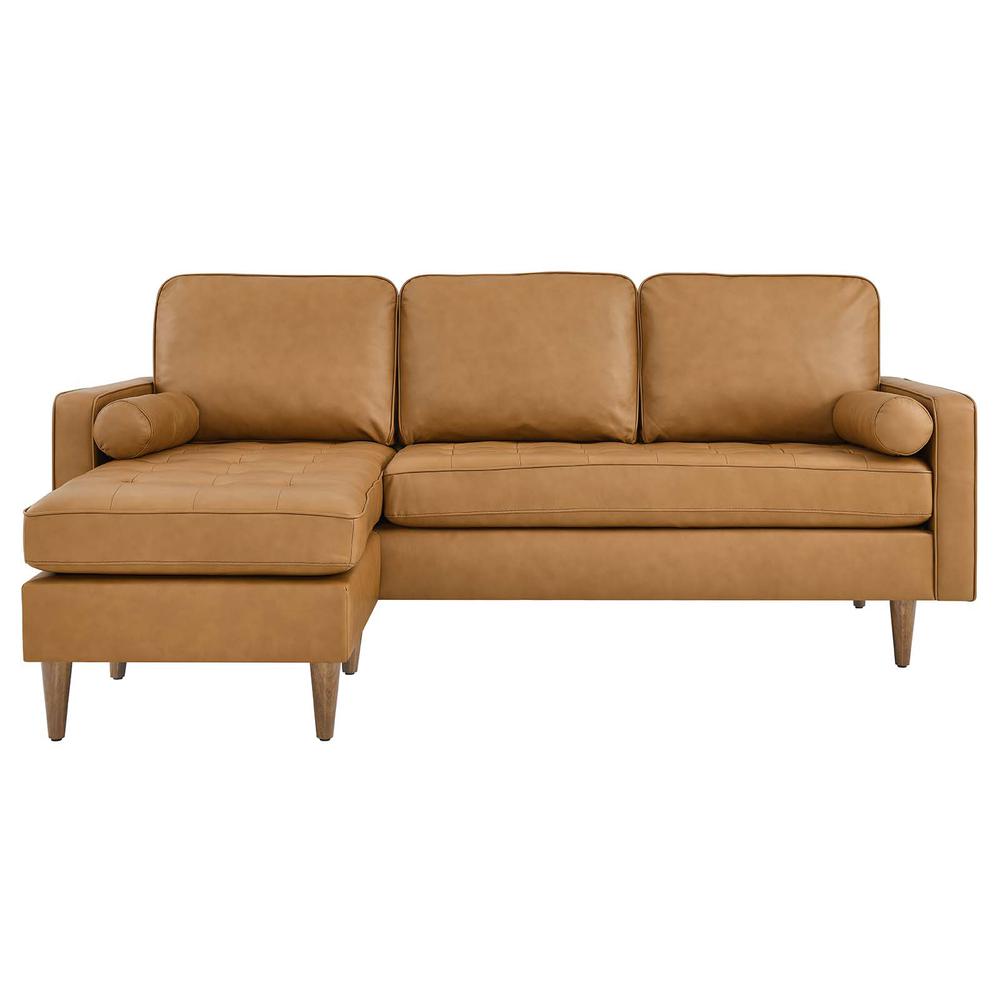 Valour 78" Leather Apartment Sectional Sofa. Picture 5