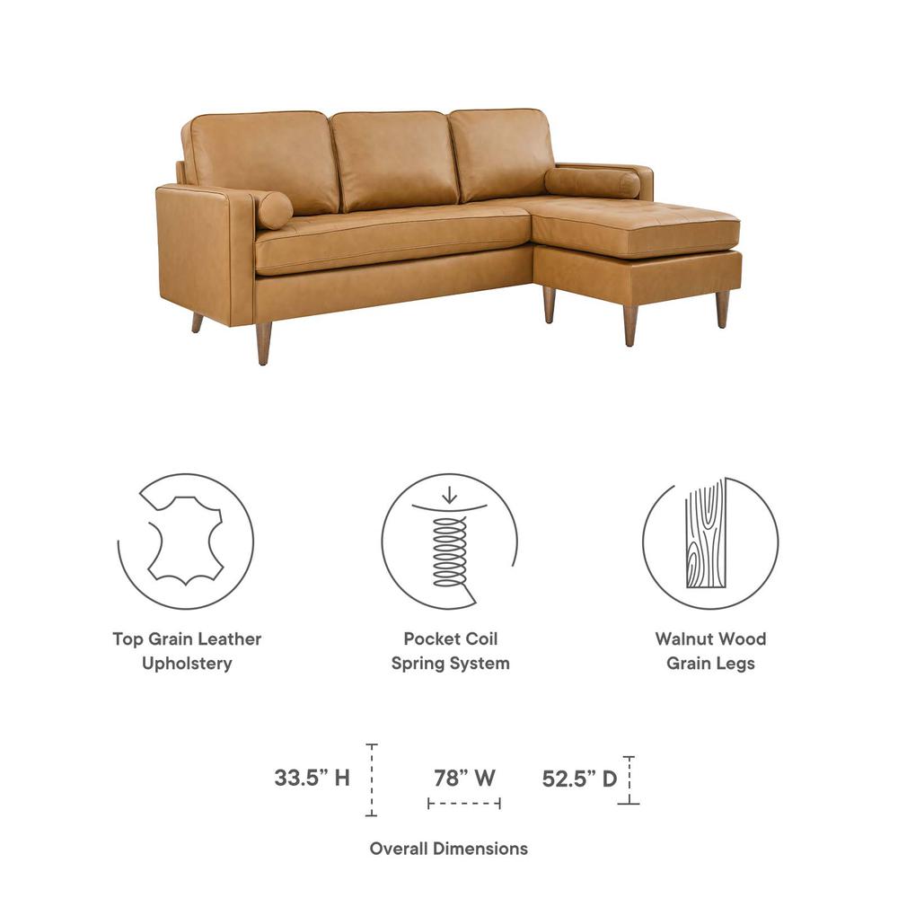 Valour 78" Leather Apartment Sectional Sofa. Picture 7