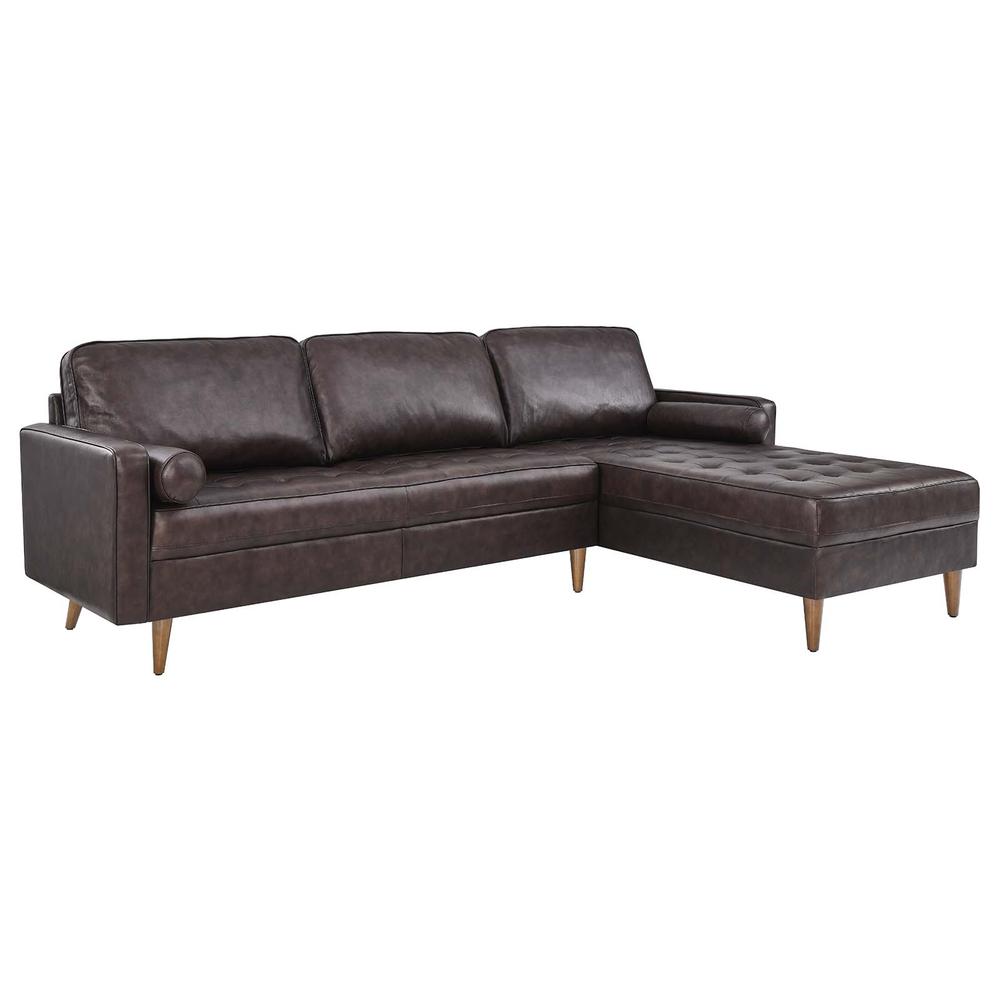 Valour 98" Leather Sectional Sofa, Brown. The main picture.