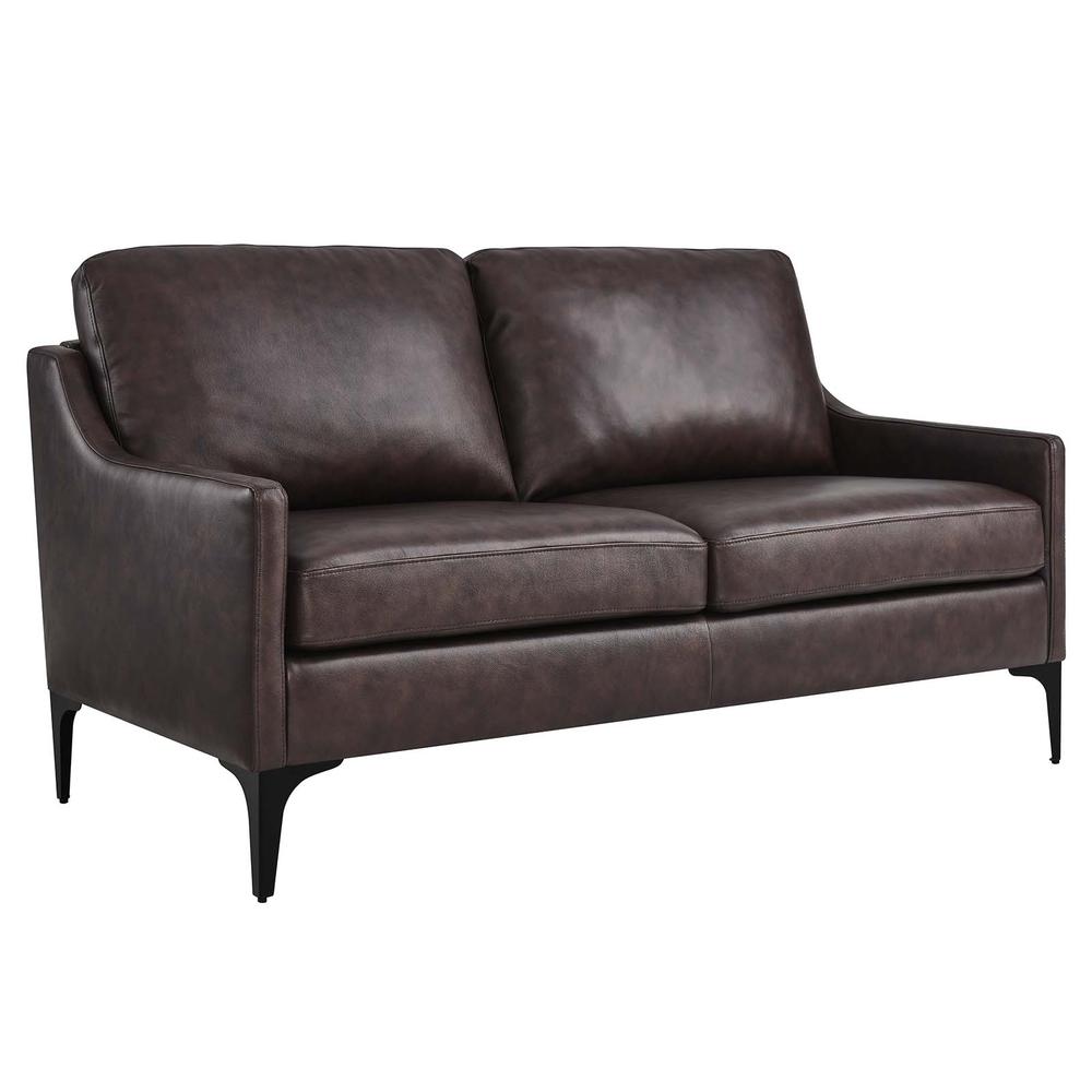 Corland Leather Loveseat. Picture 1