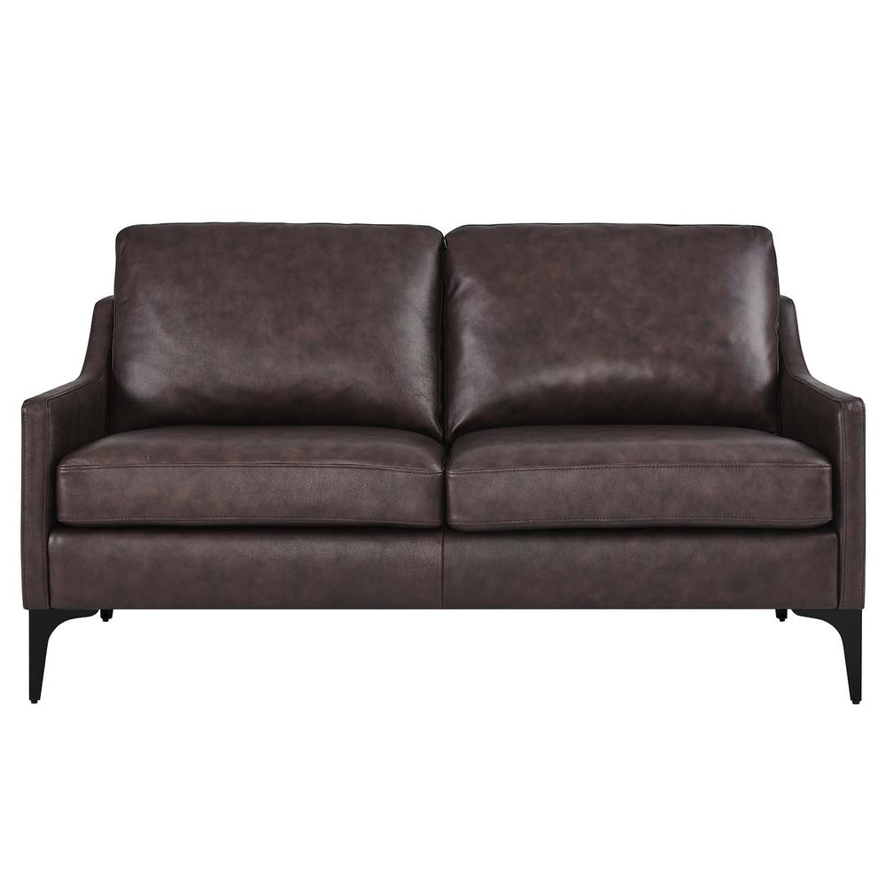 Corland Leather Loveseat. Picture 4