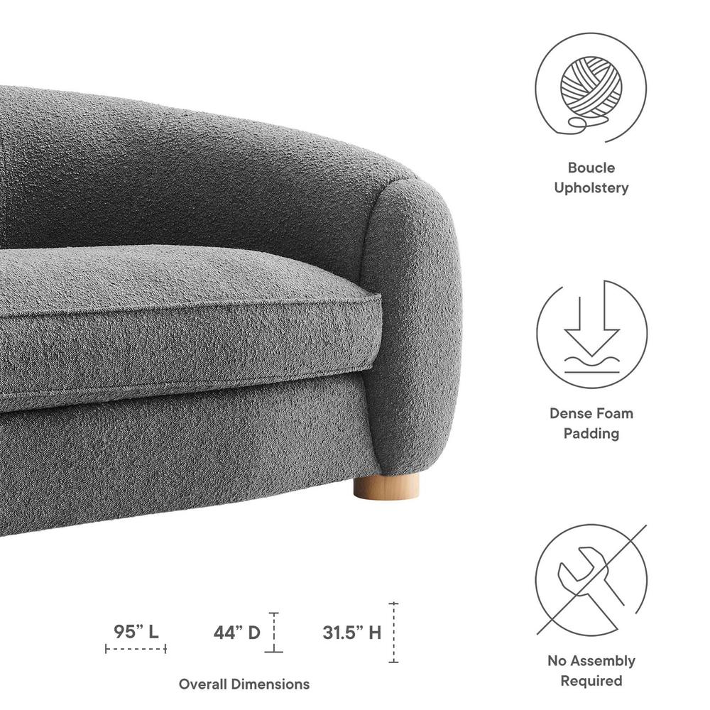 Abundant Boucle Upholstered Fabric Sofa. Picture 2