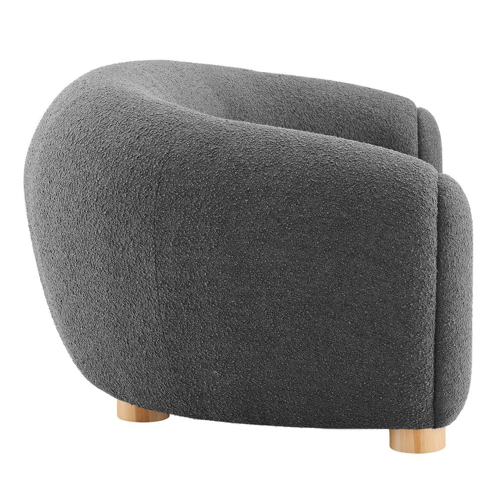 Abundant Boucle Upholstered Fabric Sofa. Picture 3