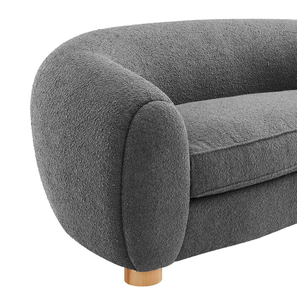 Abundant Boucle Upholstered Fabric Sofa. Picture 5