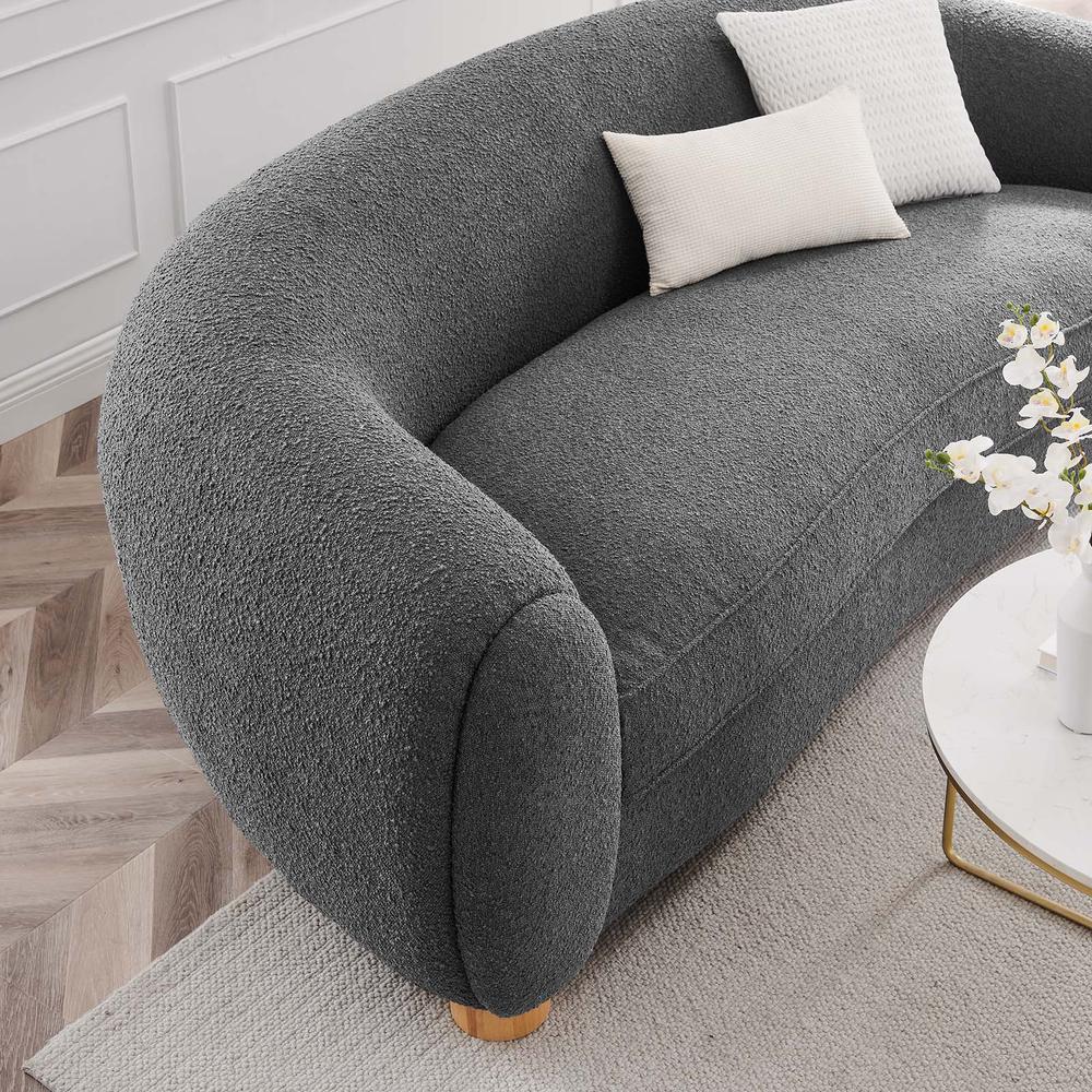 Abundant Boucle Upholstered Fabric Sofa. Picture 7