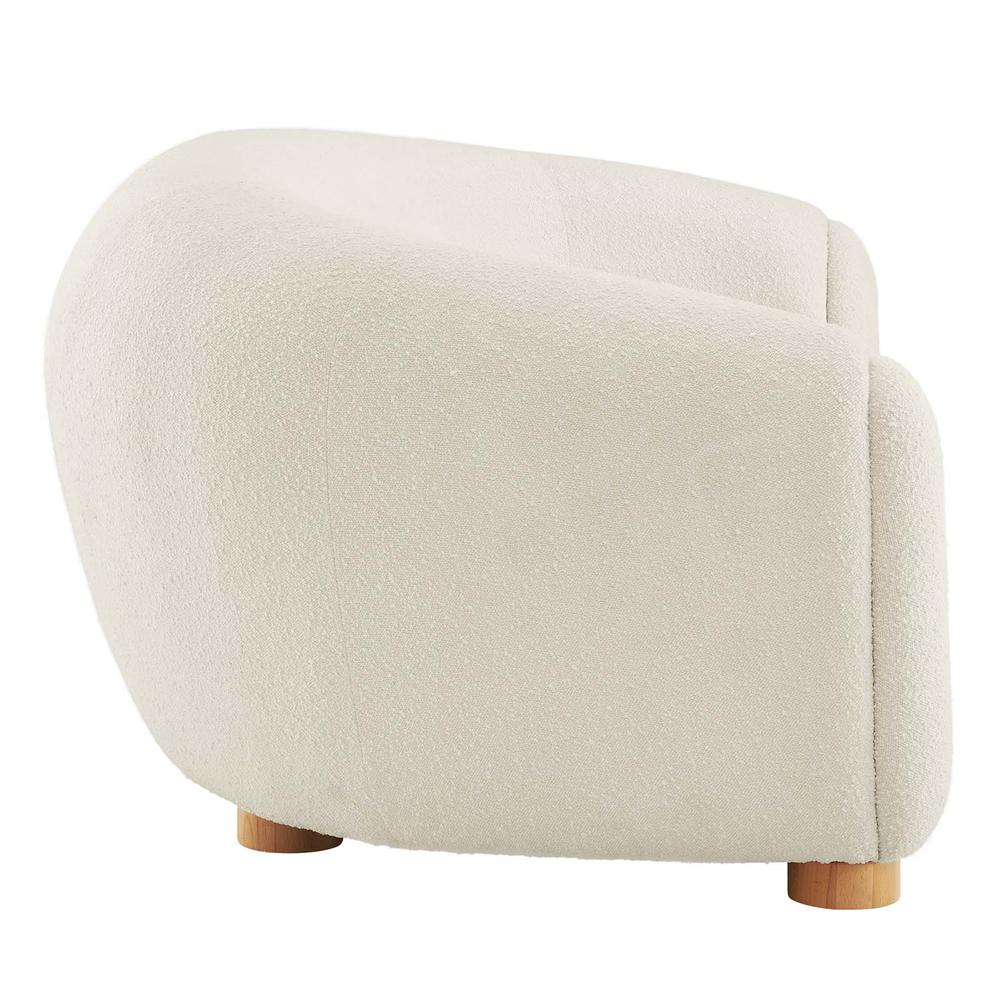 Abundant Boucle Upholstered Fabric Sofa - Ivory EEI-6024-IVO. Picture 3