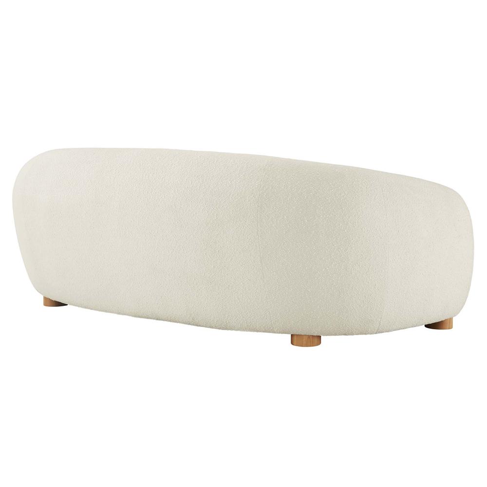 Abundant Boucle Upholstered Fabric Sofa - Ivory EEI-6024-IVO. Picture 4