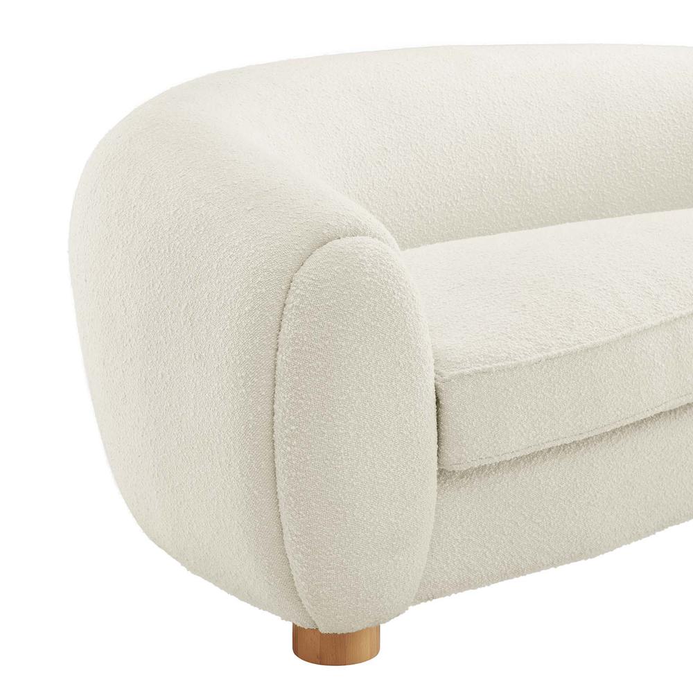 Abundant Boucle Upholstered Fabric Sofa - Ivory EEI-6024-IVO. Picture 5