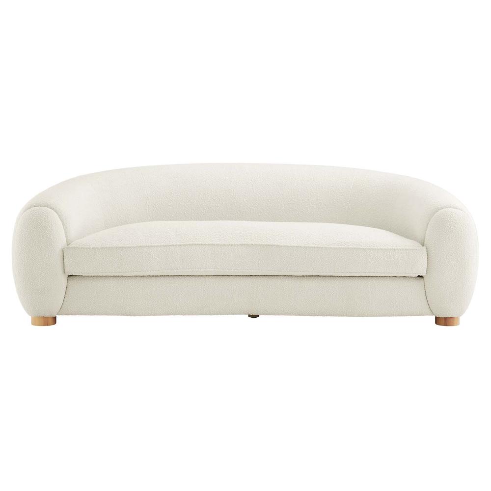 Abundant Boucle Upholstered Fabric Sofa - Ivory EEI-6024-IVO. Picture 6