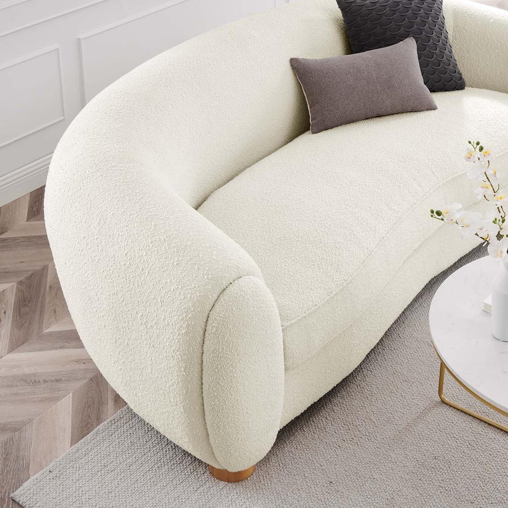 Abundant Boucle Upholstered Fabric Sofa - Ivory EEI-6024-IVO. Picture 7