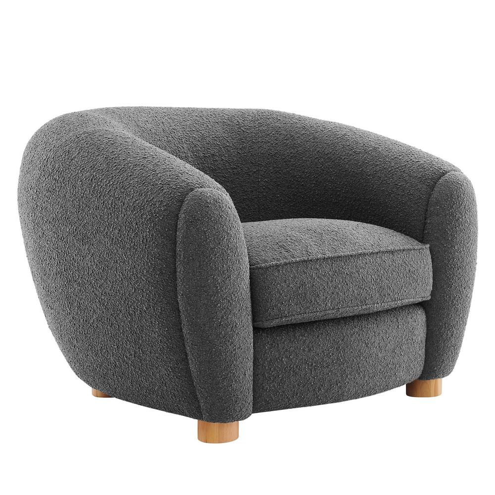 Abundant Boucle Upholstered Fabric Armchair. Picture 1