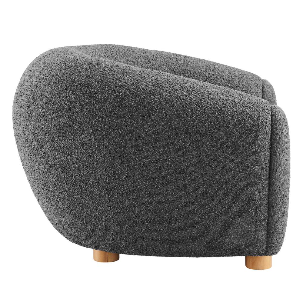 Abundant Boucle Upholstered Fabric Armchair. Picture 3