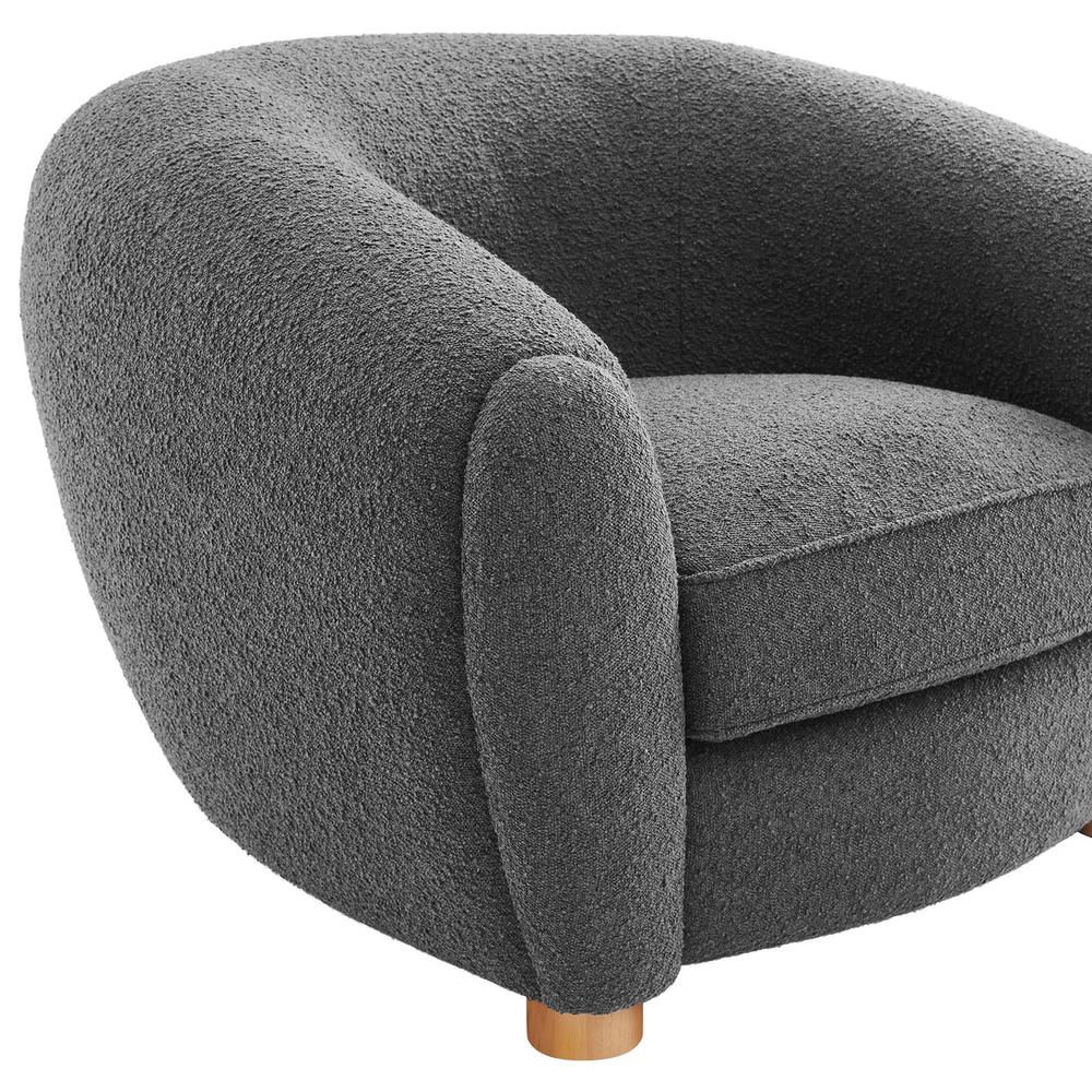 Abundant Boucle Upholstered Fabric Armchair. Picture 5