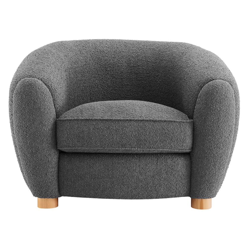 Abundant Boucle Upholstered Fabric Armchair. Picture 6