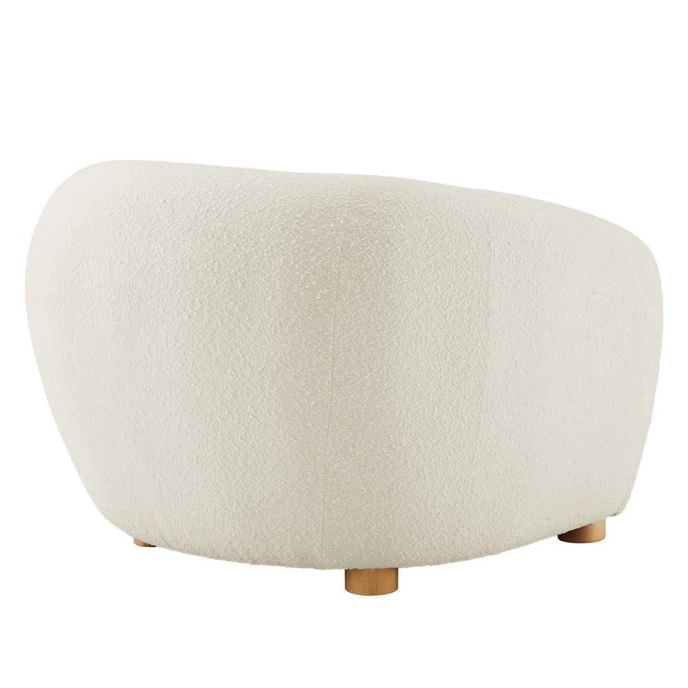 Abundant Boucle Upholstered Fabric Armchair - Ivory EEI-6025-IVO. Picture 4