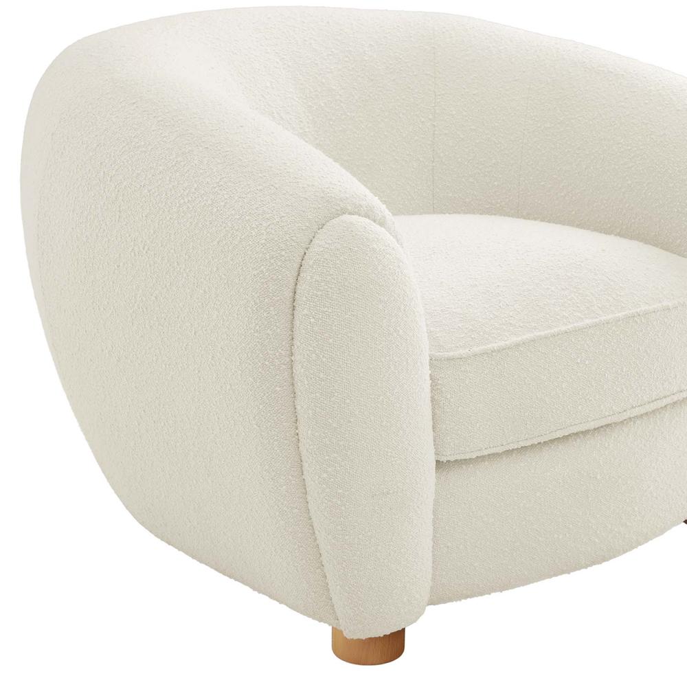 Abundant Boucle Upholstered Fabric Armchair - Ivory EEI-6025-IVO. Picture 5