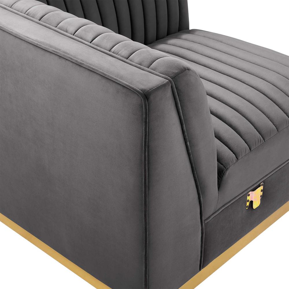 Tufted Performance Velvet Modular Sectional Sofa Left Corner Chair. Picture 5