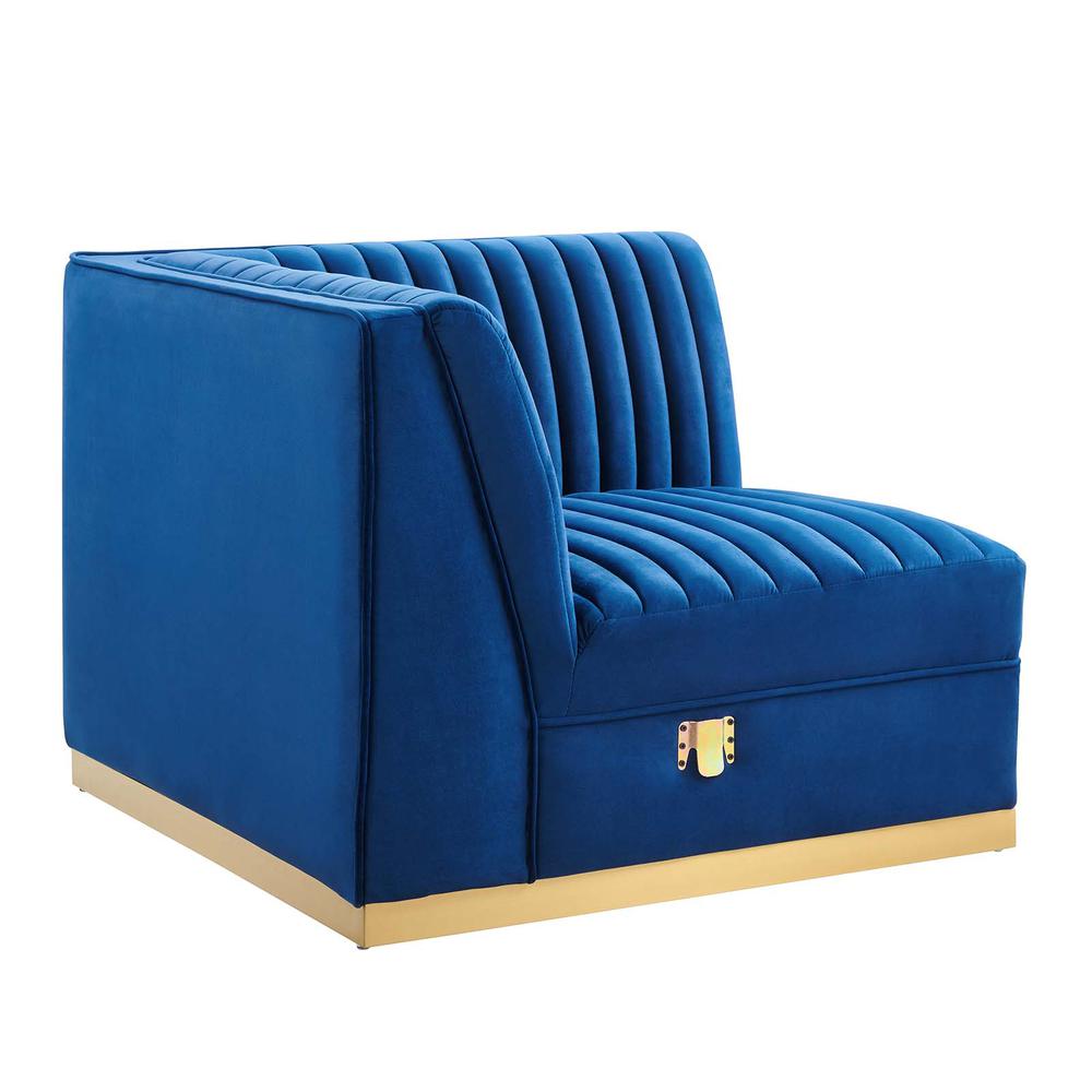 Tufted Performance Velvet Modular Sectional Sofa Left Corner Chair. Picture 1