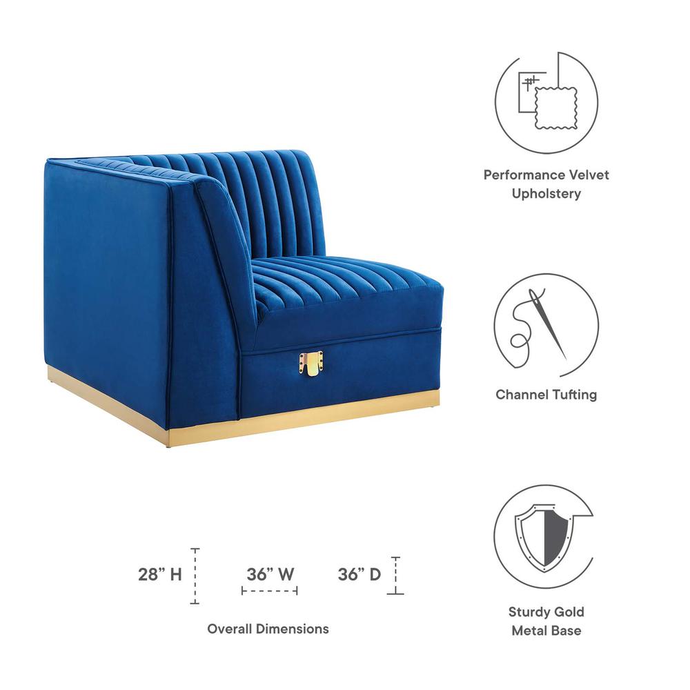 Tufted Performance Velvet Modular Sectional Sofa Left Corner Chair. Picture 6
