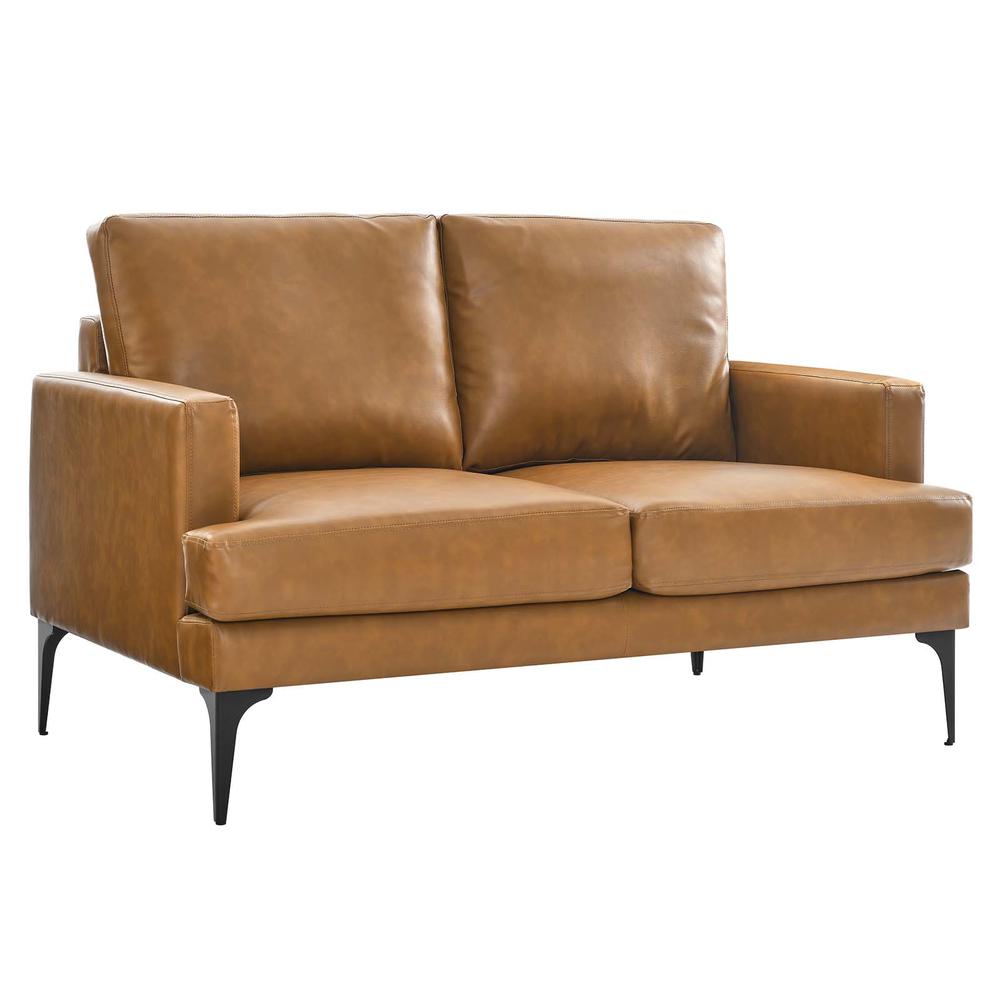 Evermore Vegan Leather Loveseat. Picture 1