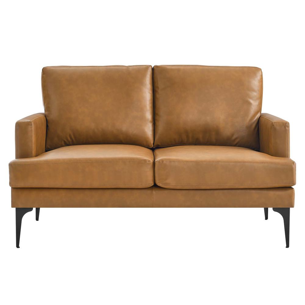 Evermore Vegan Leather Loveseat. Picture 3