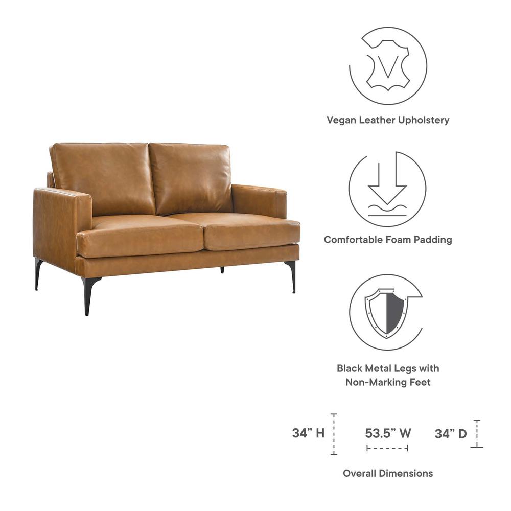 Evermore Vegan Leather Loveseat. Picture 6