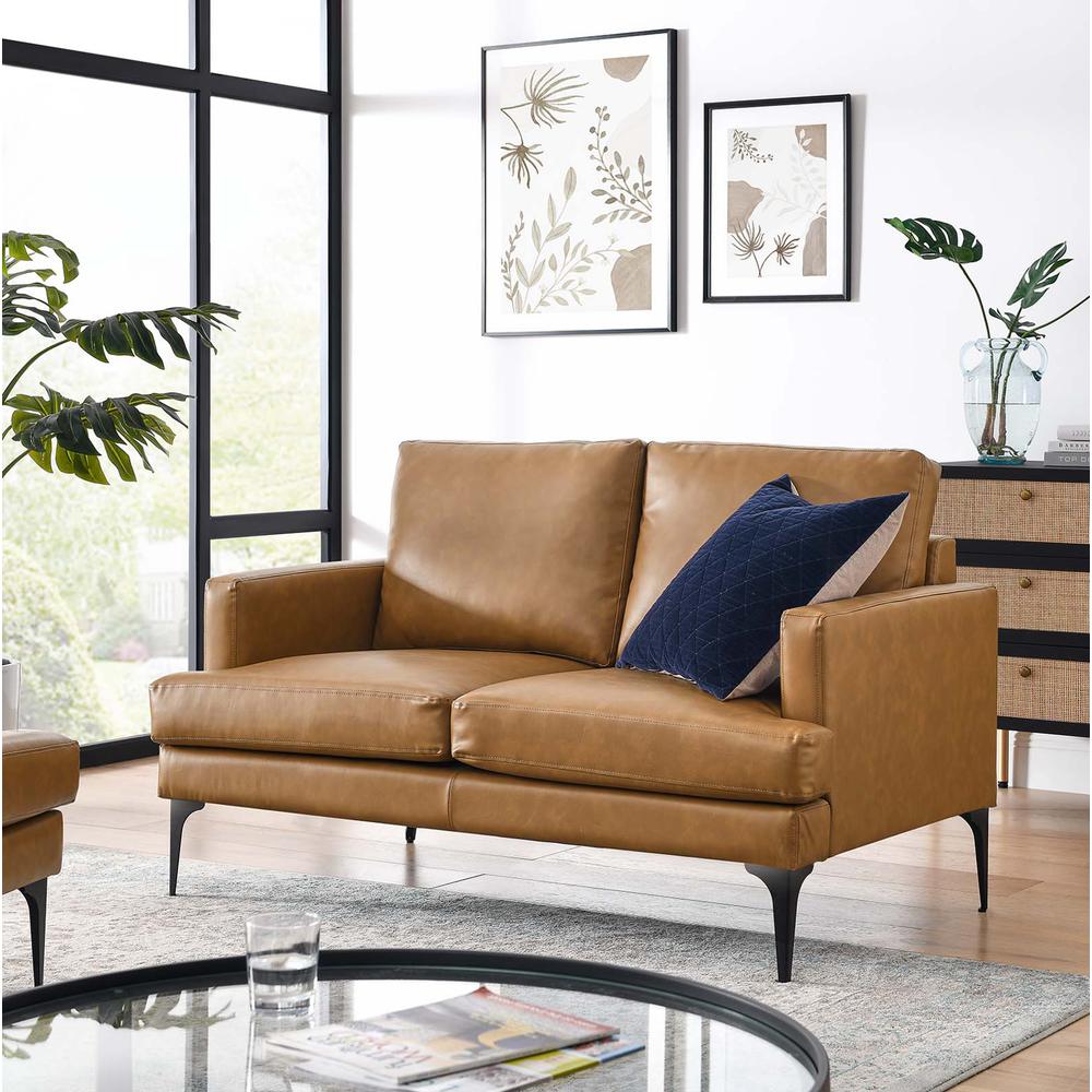 Evermore Vegan Leather Loveseat. Picture 8