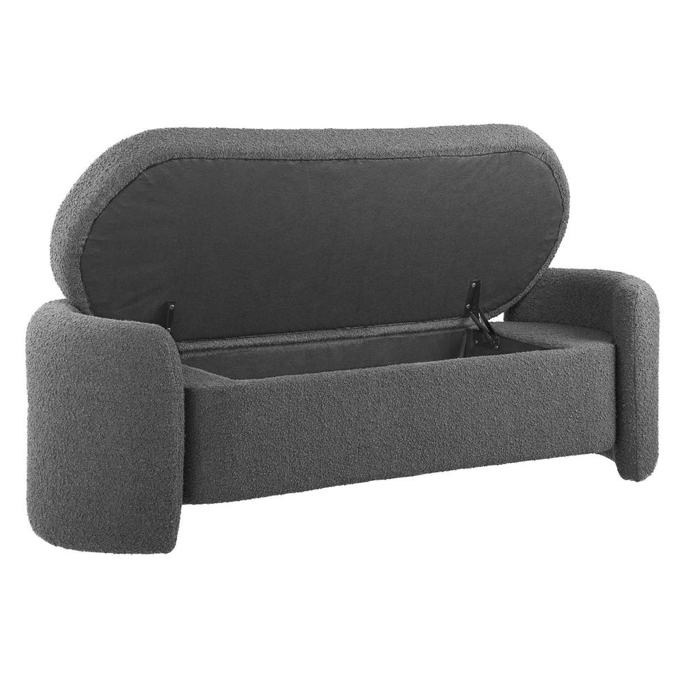 Nebula Boucle Upholstered Bench. Picture 2