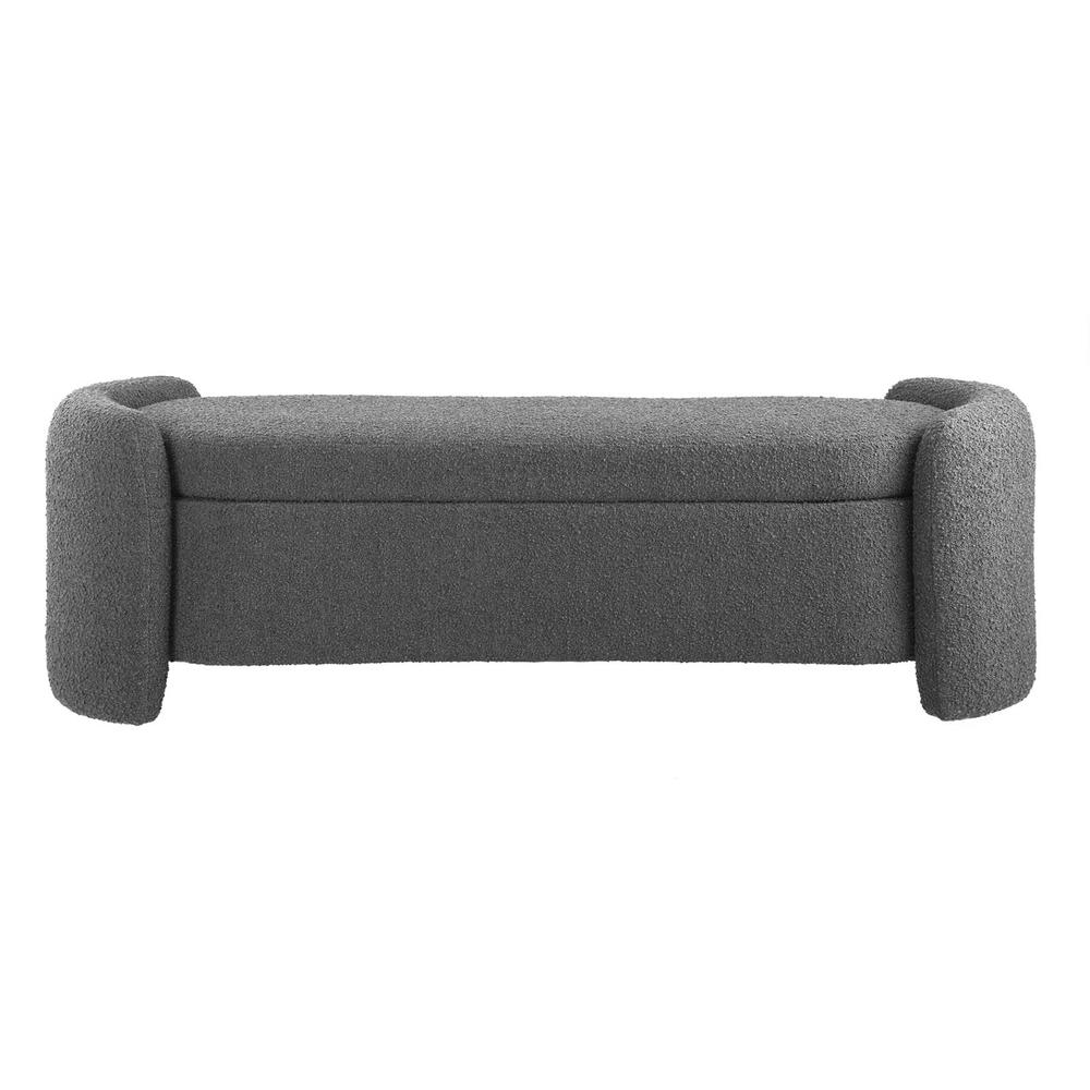 Nebula Boucle Upholstered Bench. Picture 4
