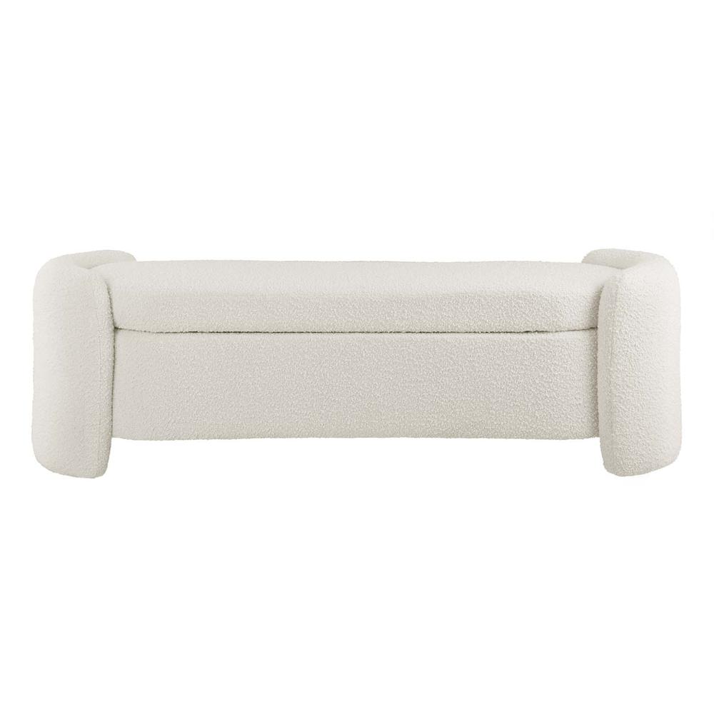 Nebula Boucle Upholstered Bench. Picture 3
