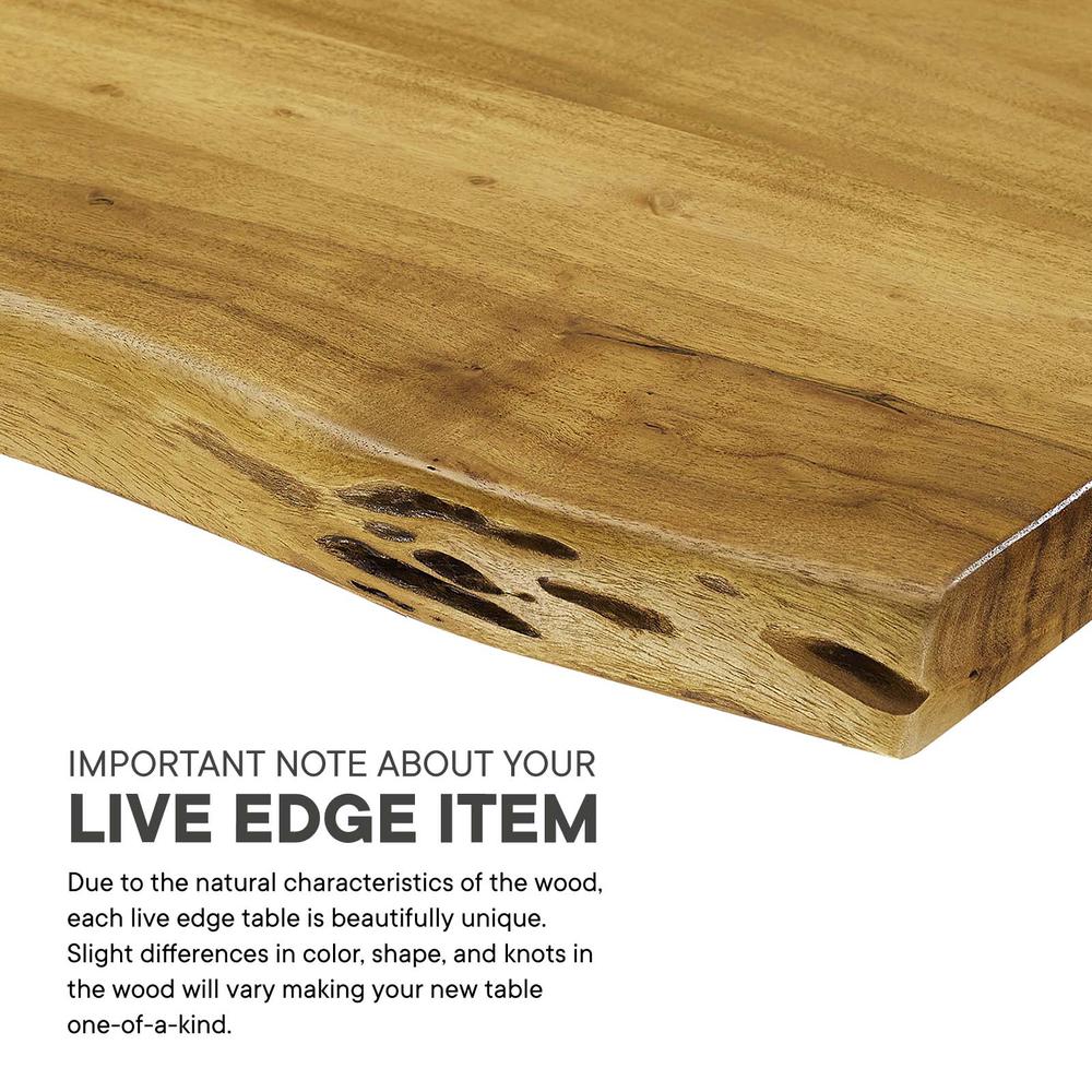 Viggo 74" Live Edge Acacia Wood Dining Table. Picture 12