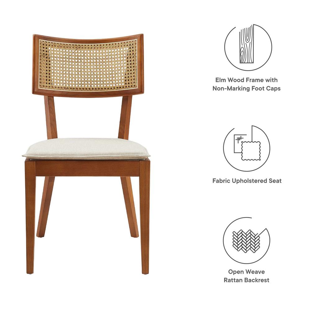 Caledonia Fabric Upholstered Wood Dining Chair Set of 2. Picture 7