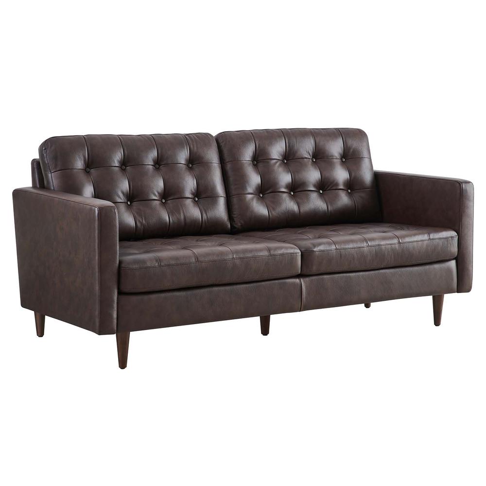 Exalt Tufted Leather Sofa. Picture 1