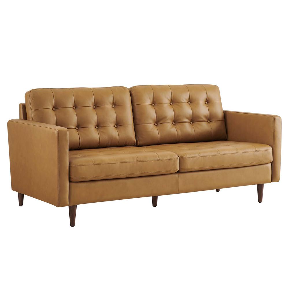 Exalt Tufted Leather Sofa. Picture 1