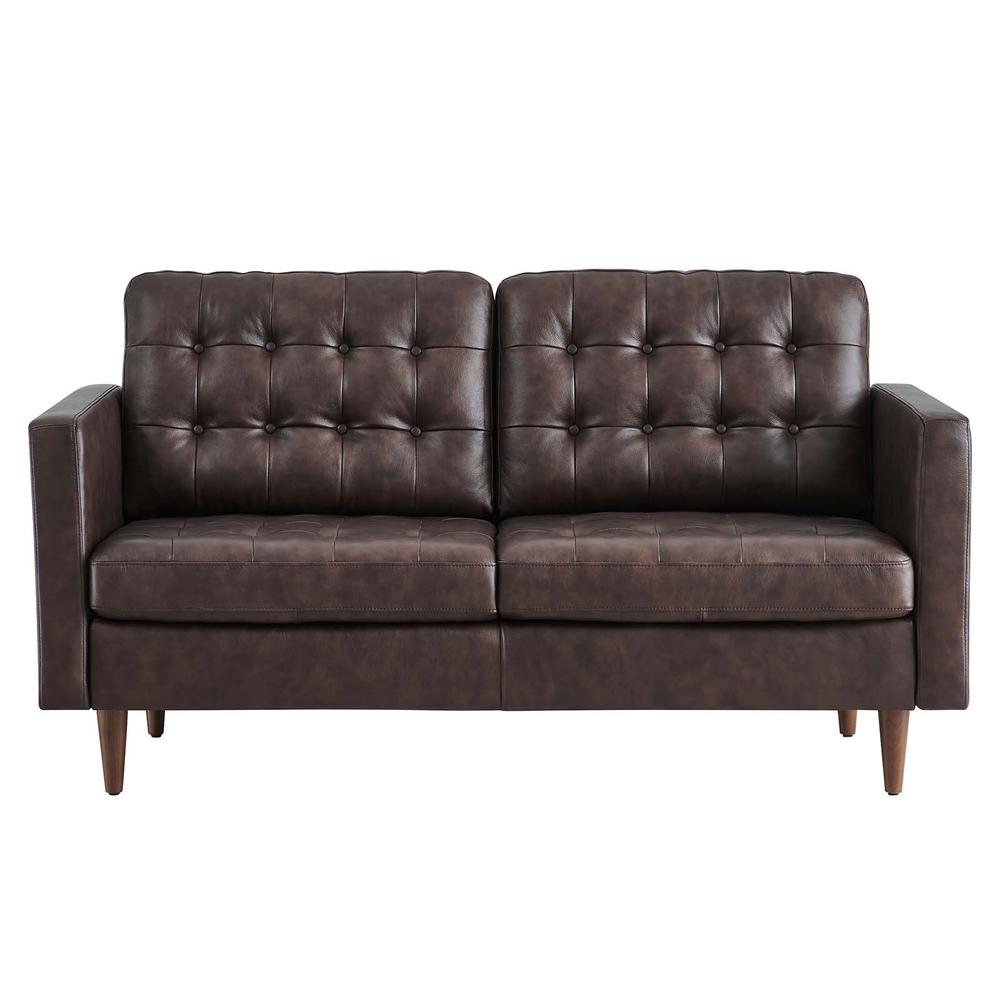 Exalt Tufted Leather Loveseat. Picture 4